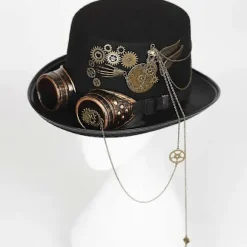 Steampunk Hat med Cosplay Party Beskyttelsesbriller til Udklædning