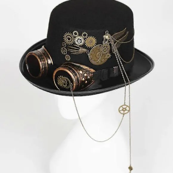 Steampunk Hat med Cosplay Party Beskyttelsesbriller til Udklædning