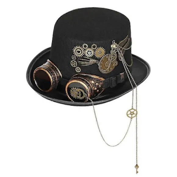 Steampunk Hat med Cosplay Party Beskyttelsesbriller til Udklædning