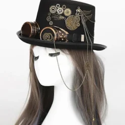 Steampunk Hat med Cosplay Party Beskyttelsesbriller til Udklædning