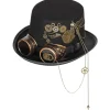 Steampunk Høj Hat Gear Gotiske Briller Retro Tung Industri Hat Hovedbeklædning