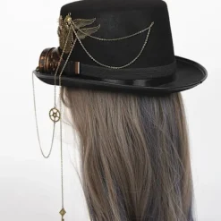 Steampunk Høj Hat Gear Gotiske Briller Retro Tung Industri Hat Hovedbeklædning