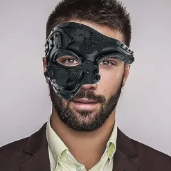 Steampunk Metal Cyborg Venetiansk Maske, Maskerade Maske Til Halloween Kostumefest/Operaens Fantom/Mardi Gras Bal