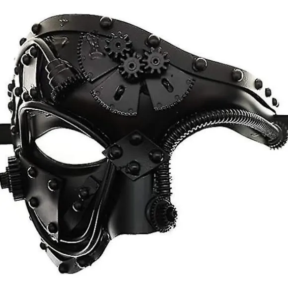 Steampunk Metal Robot Venetian Maske, Halloween Kostumefest / Operafantomet