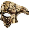 Steampunk Metal Robot Venetiansk Maske, Halloween Maskerade/Phantom of the Opera/Karneval Bal Maskerade Maske (Guld)