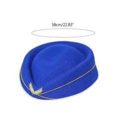 Stewardesse Kostume Stewardesse Hat Solbriller Broche Nål Stewardesse Handsker Stewardesse Halstørklæde Stewardesse Tilbehør Set of 5 blue hats