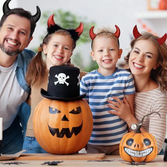 (Stil 1)Halloween Djævle Horn Pandebånd til Kvinder Halloween Hovedbeklædning Halloween Hårbøjle Smykker til