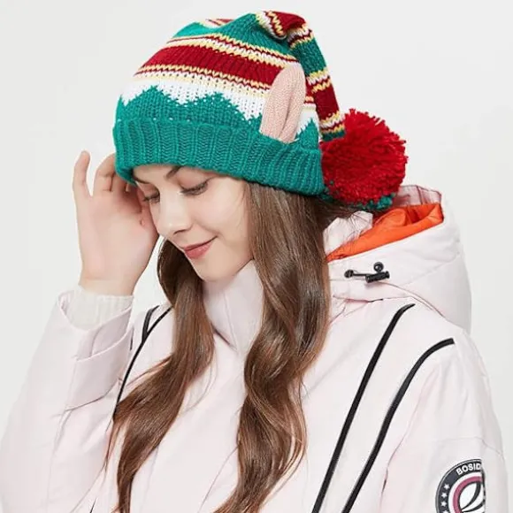 Stilful Julehat Strikkede Varmeholdende Sjov Hue Hat Ny
