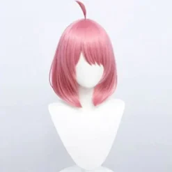 Stilfuld Anya Forger Pink Kort Hår Cosplay Paryk med Gratis Hætte til Anime Entusiaster