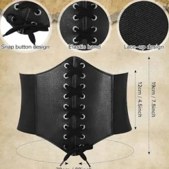 Stk. Dame Piratkostume Cosplay Renæssance Bluse Toppe Korset Taljebælte Pirat Nederdel Striber Hovedtørklæde White S Size