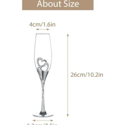 stk Krystal Champagneglas Guld Metal Stand Vinglas Fest, Valentinsdagsgave 200ml