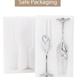 stk Krystal Champagneglas Guld Metal Stand Vinglas Fest, Valentinsdagsgave 200ml