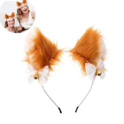 2-stk Voksen Katteører Pandebånd Plys Pandebånd Cosplay - Orange