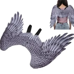 Store Vinge Børn Drenge Pige Halloween Fest Cosplay Kostume Tilbehør Rekvisitter Sort