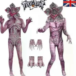 Stranger Things Demogorgon Monster Jumpsuits Sæt Halloween Cosplay Kostume New-lingling} 140