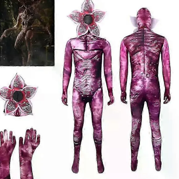 Stranger Things Demogorgon Monster Jumpsuits Sæt Halloween Cosplay Kostume New-lingling} 140