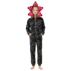 Stranger Things Kødædende Plante Onesie Vinter Par Familie Loungewear Rollespil Søde Flanell Pyjamas black-FM- black 150cm