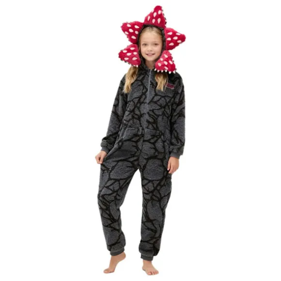Stranger Things Kødædende Plante Onesie Vinter Par Familie Loungewear Rollespil Søde Flanell Pyjamas black-FM- black 150cm