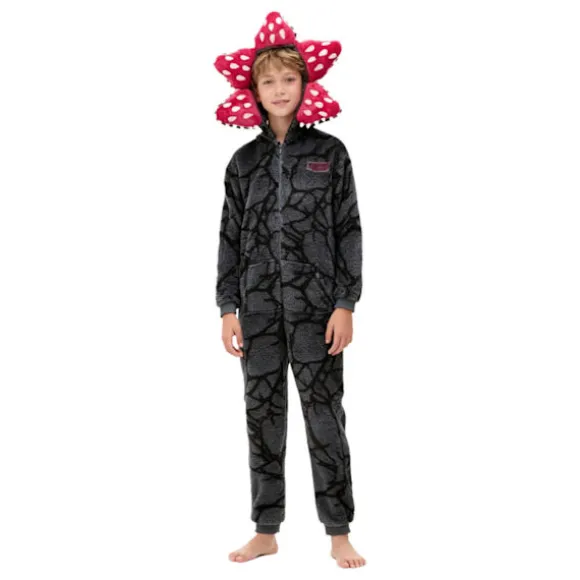 Stranger Things Kødædende Plante Onesie Vinter Par Familie Loungewear Rollespil Søde Flanell Pyjamas black-FM- black 150cm