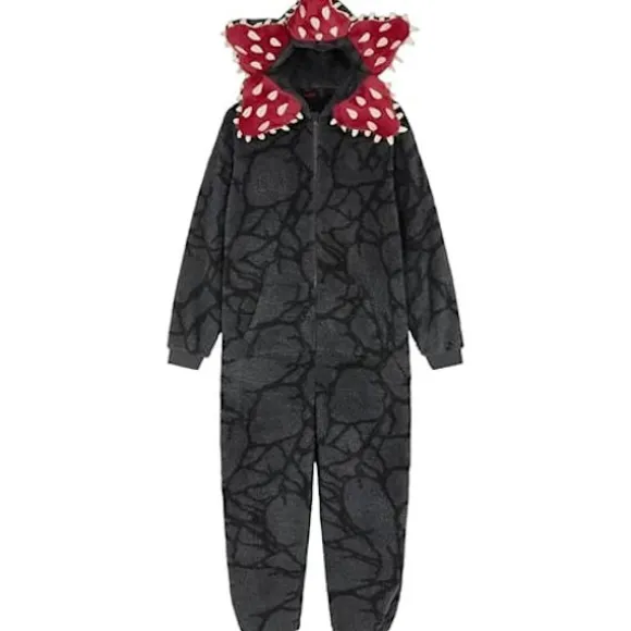 Stranger Things-inspireret Demogorgon Hætteheldragt Pyjamas, Plys Cosplay Jumpsuit Kostume, Blødt Fleece Nattøj S