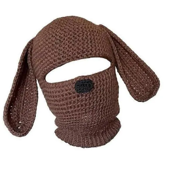 Strikket Hue, Balaclava Hue, Uldhue, Hornhue til Halloweenfest