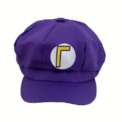 Super Mario Bros Luigi Hat Bogstavtrykt Cosplay Kostume Newsboy Kasket Baseball Kasketter Til Voksen Waluigi Wario Odyssey Kasket Purple