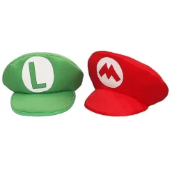 Super Mario Bros Luigi Tegnefilm Cosplay Hat Klassisk legetøj Anime Figur Halloween Sjovt Tøj Unisex Børn Voksen Kasket Red