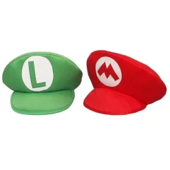 Super Mario Bros Luigi Tegneserie Cosplay Hat Klassiske Legetøj Anime Figur Halloween Sjove Tøj Unisex Børn Voksen Kasket Party Gave W Rød Green