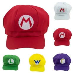 Super Mario Bros Luigi Wario Waluigi Hat Hue Maskerade Anime Cosplay Kostume Fest Voksen Kreative Gaver Red
