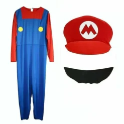 Super Mario Bros Rødt Cosplay Kostume til Mænd - Størrelse M[JUN] Red M