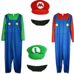 Super Mario Bros Voksen Mario Cosplay Kostume Rød L Red-FQ- Red L