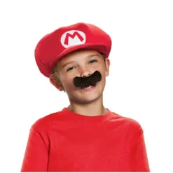 Super Mario Udklædningskasket og Overskæg Multifarvet