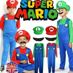 Super Mario-kostume Udklædning Børne Udklædning + Hatsæt Green-Girl Green-Girl{EFY} Green-Girls 7-8 Years