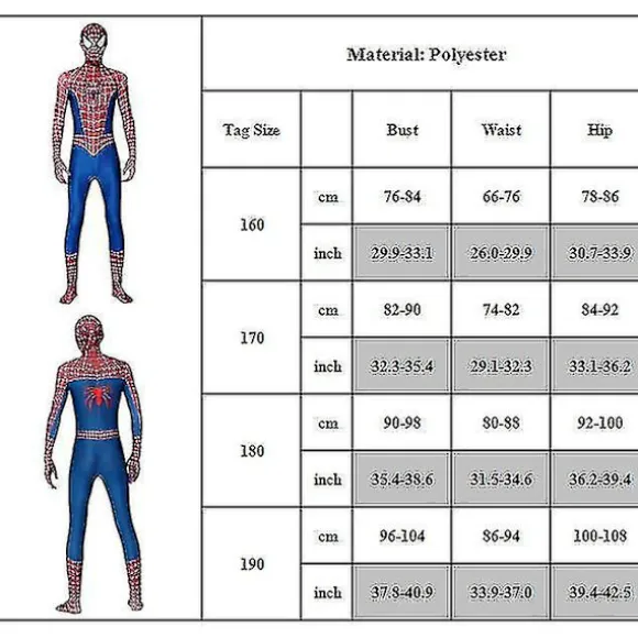 Superhelt Bodysuit Mænd Voksen Performance Kostume Fancy Up 170