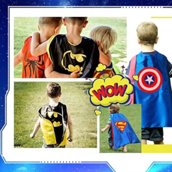 Superhelte Cosplay Kapper + øjenmaske til børn Halloween kostume pink Superman Kappe + øjenmaske pink Superman pink Superman