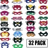 Superhelte Masker Festartikler - 32 Pak Filt og Elastiske Masker til Børn{hw}