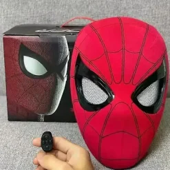SWMarvel Mascara Miles Spiderman Hovedbeklædning Cosplay Bevægelige Øjne Elektronisk Maske Spider Man 1:1 Fjernbetjening Legetøj Til Voksne Gave Rygsæk Electric version B | Fyndiq