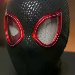 SWMarvel Mascara Miles Spiderman Hovedbeklædning Cosplay Bevægelige Øjne Elektronisk Maske Spider Man 1:1 Fjernbetjening Legetøj Til Voksne Gave Rygsæk Electric version B | Fyndiq