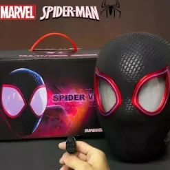SWMarvel Mascara Miles Spiderman Hovedbeklædning Cosplay Bevægelige Øjne Elektronisk Maske Spiderman 1:1 Fjernbetjening Legetøj Til Voksne{azc} Electric version B | Fyndiq