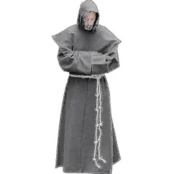 S-5xl Renæssance Munk Præst Habit Skapular Broder Kostume Religiøs Helgen Kjole Kåbe Mænd Præst Hætte Kappe Halloween Outfit TA Black M