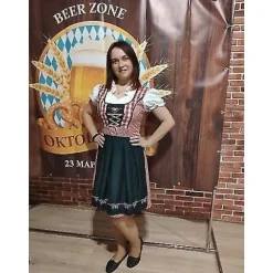 S-6xl Voksen Kvinder Traditionel Oktoberfest Kostume Ølpige Uniform Tysk Bayersk Øljomfru Dirndl Udklædning 4XL