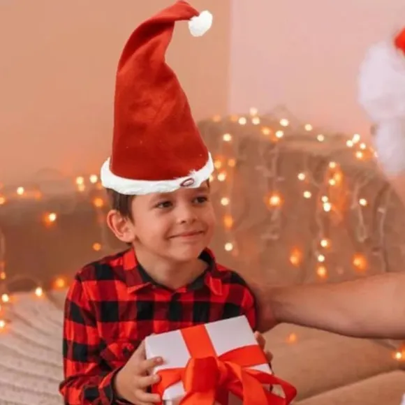 SYNGENDE OG DANSENDE JULEMANDSHUE Nyhedshue Musikalsk Bevægelig Sjov Gave JUL, 100% Ny