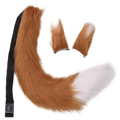 sysy Wolf Fox Dyreører Hale Sæt Ulv Ører Hale Kostume Ræv Ører Hårklemme Hale Sæt Jul Deko