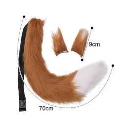 sysy Wolf Fox Dyreører Hale Sæt Ulv Ører Hale Kostume Ræv Ører Hårklemme Hale Sæt Jul Deko