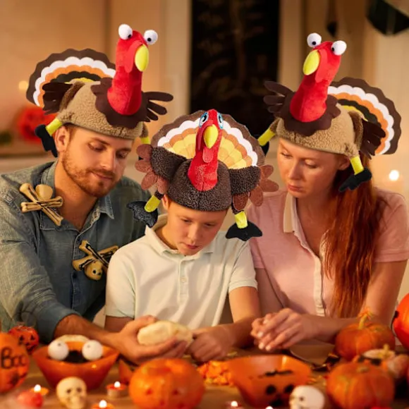 Takkedag Tyrkisk Beanie Strikket Hat, Takkedag Tyrkisk Hat til Kvinder & Mænd, Takkedag Nyhed Hatte, Takkedag Kostume Hatte