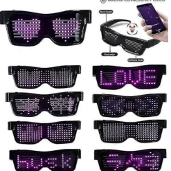 Tand LED Briller Tilpasset Sprog USB Opladning Blinkende Lysende Briller