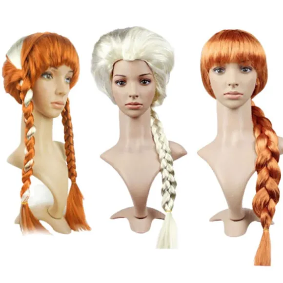 Tegnefilm Figur Cosplay Paryk Syntetisk Lang Flettet Paryk Halloween Jul Kvinder Cosplay Fest Kostume Daglig Paryk