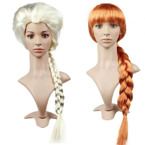 Tegnefilm Figur Cosplay Paryk Syntetisk Lang Flettet Paryk Halloween Jul Kvinder Cosplay Fest Kostume Daglig Paryk