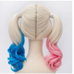 Tegneserier - polyester Harley Quinn paryk (voksen) To dyner: en pink a-FA-