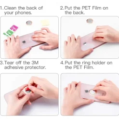 Telefonringholder, Ultratynd 360° Roterende Fingergreb Ringholder Kompatibel med Magnetisk Bilholder til iPhone Samsung Galaxy (Rosaguld)-FA-